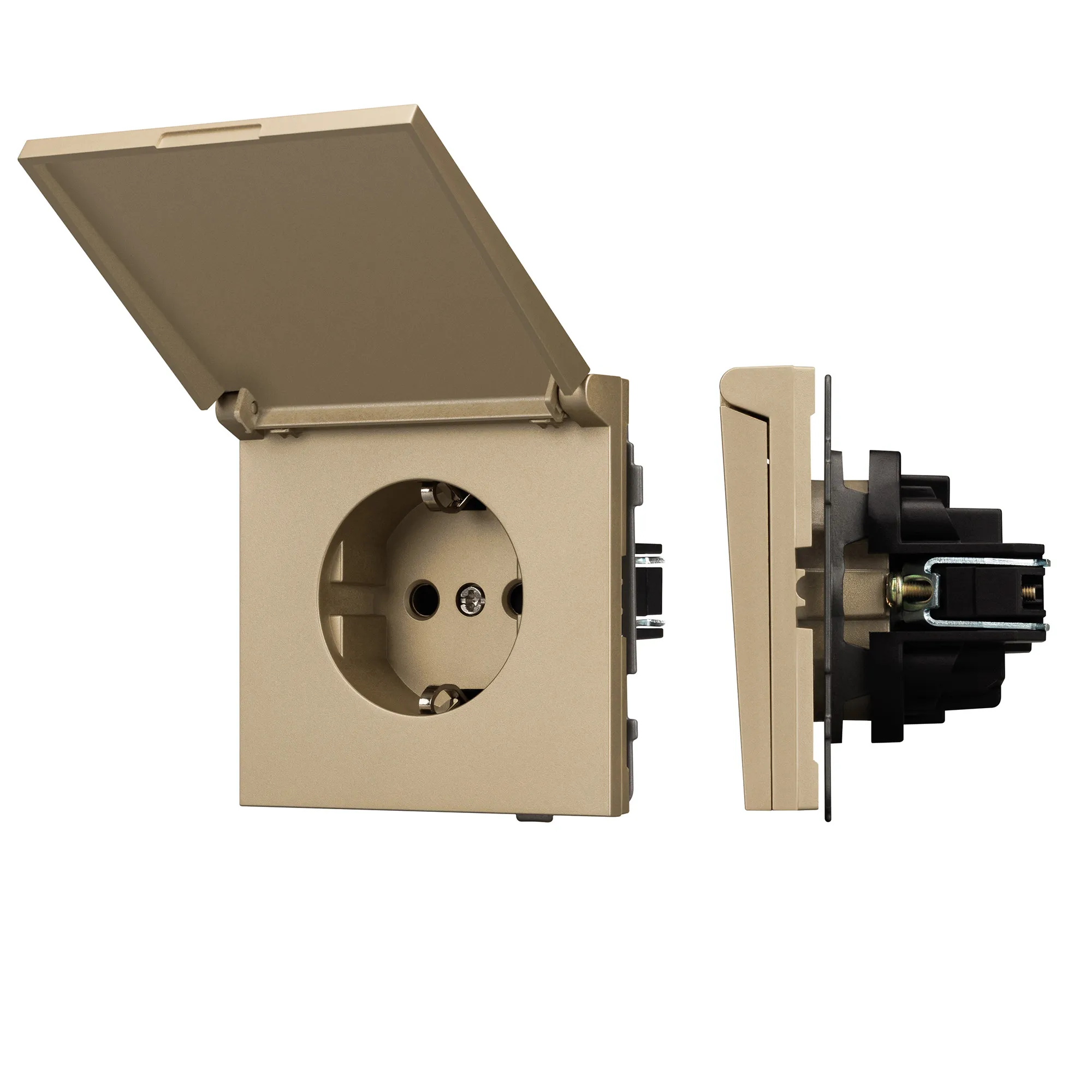 Механизм розетки влагозащищённый SCT-TENDO-MCP-SFPL-GD (230V, 16A) (Arlight, -) - изображение товара