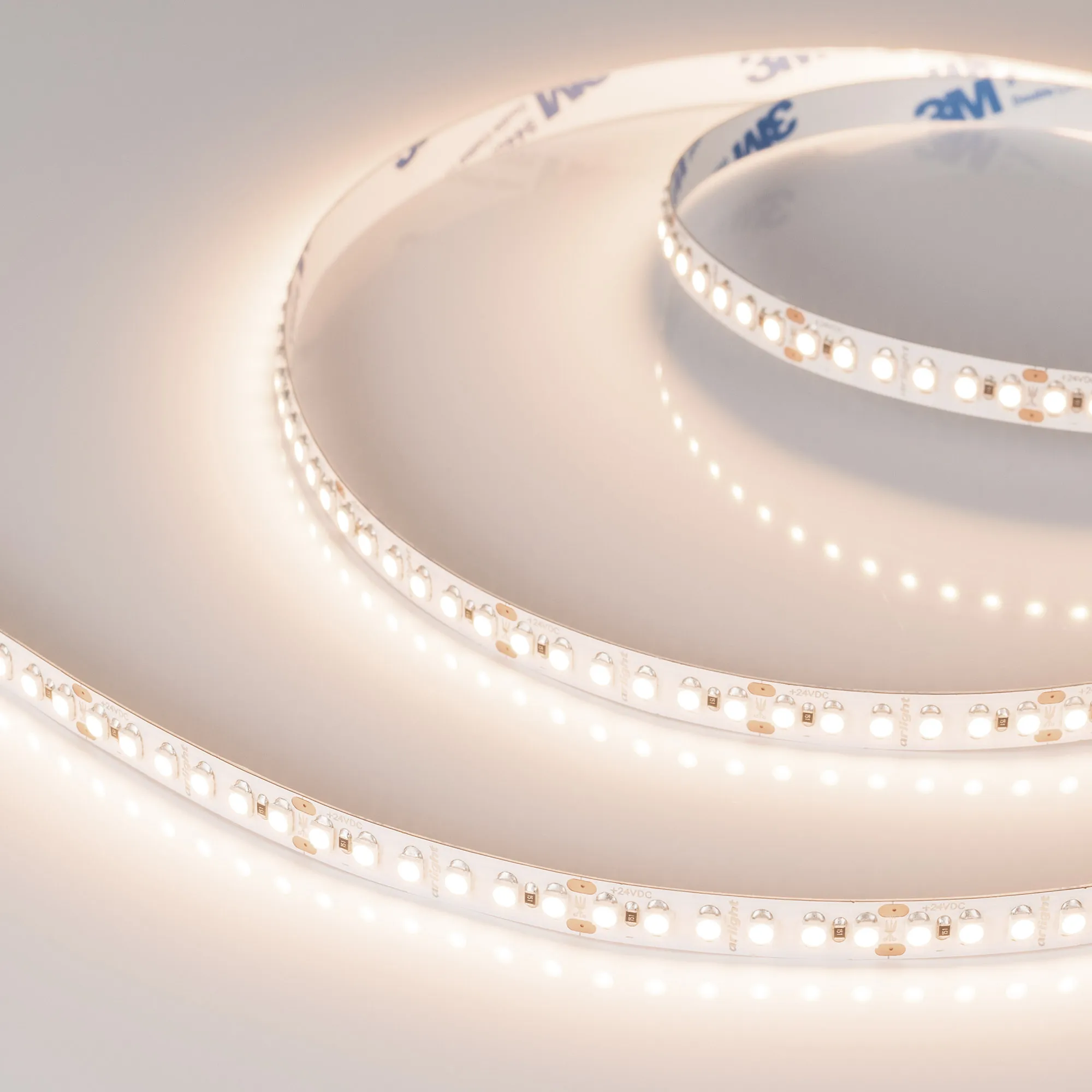 Лента светодиодная RT-A180-8mm 24V Warm3500 (14.4 W/m, IP20, 3528, 5m) (Arlight, Открытый) - изображение товара