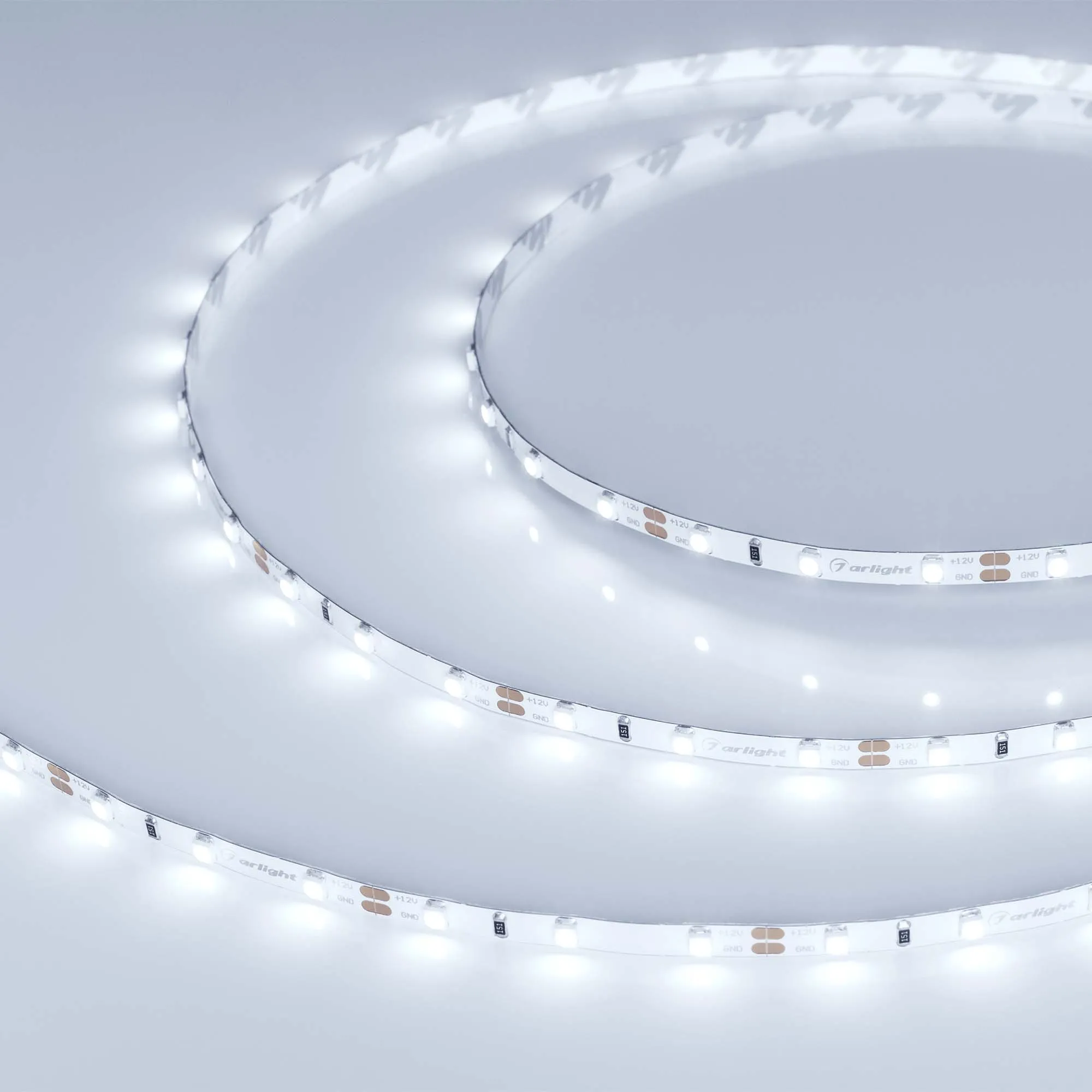 Лента светодиодная RT-A60-5mm 12V Cool 8K (4.8 W/m, IP20, 2835, 5m) (Arlight, узкая)