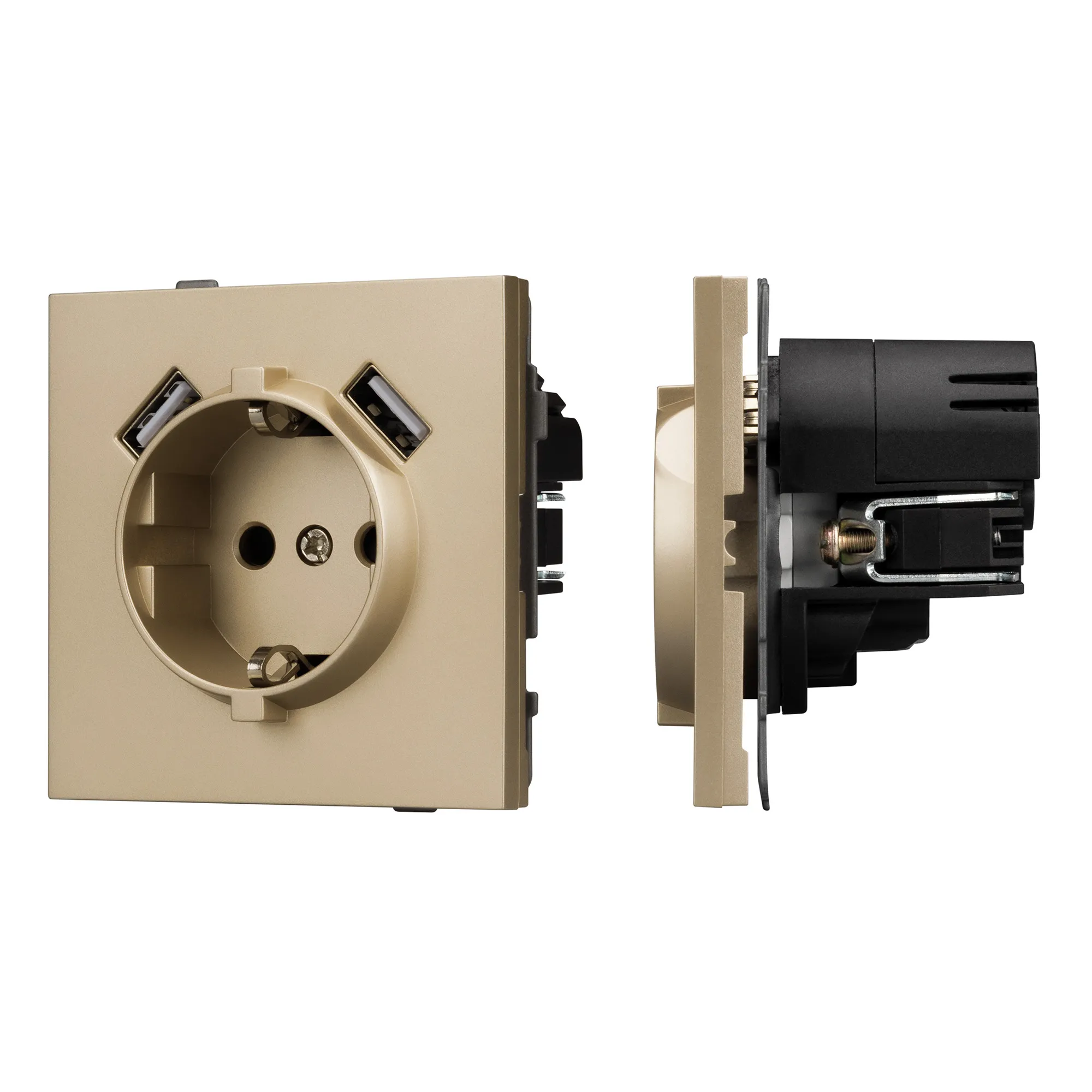 Механизм розетки с USB зарядкой SCT-TENDO-MUAA-SFPL-GD (230V, 16A) (Arlight, -) - изображение товара