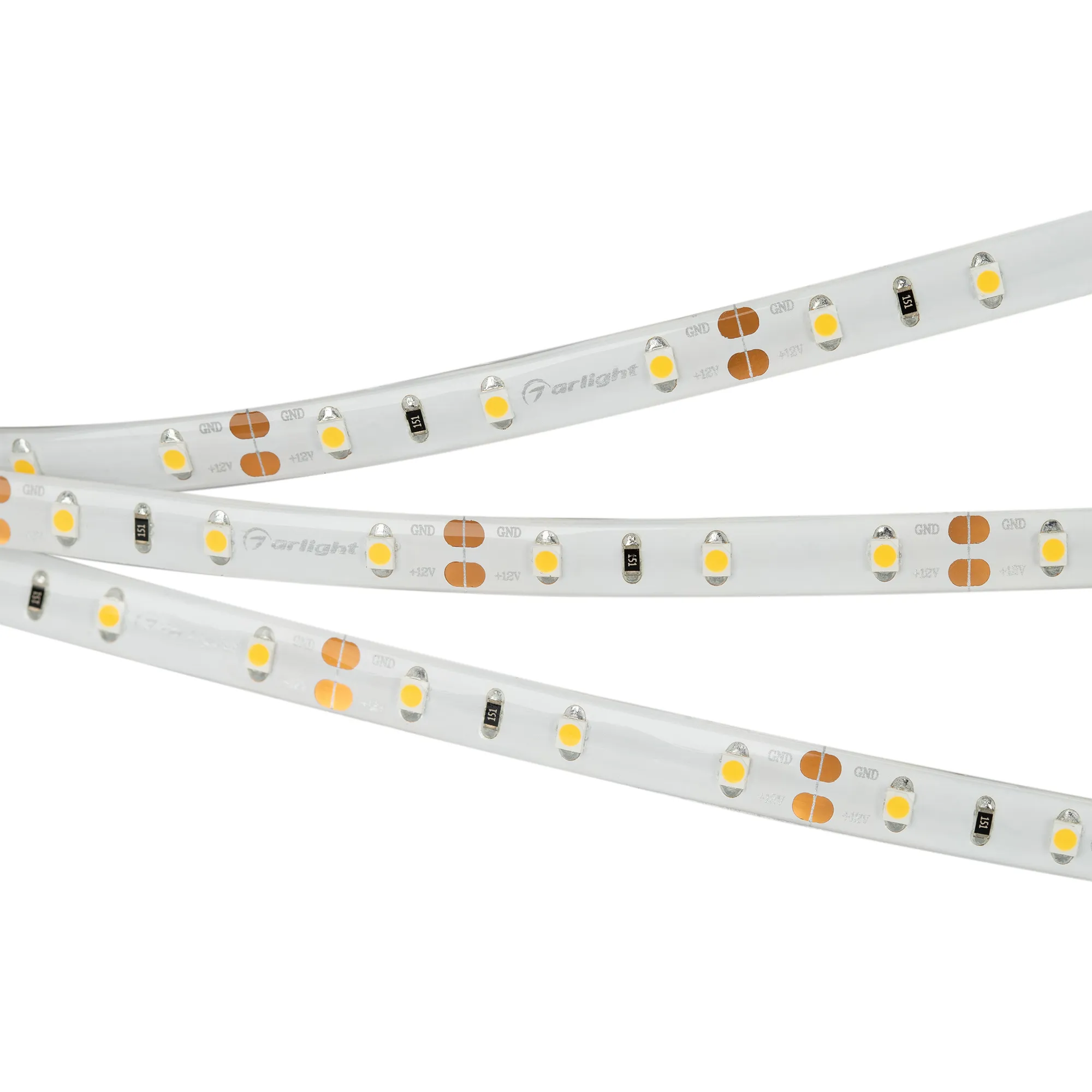 Лента светодиодная RTW 2-5000SE 12V Warm (3528, 300 LED, LUX) (Arlight, 4.8 Вт/м, IP65)