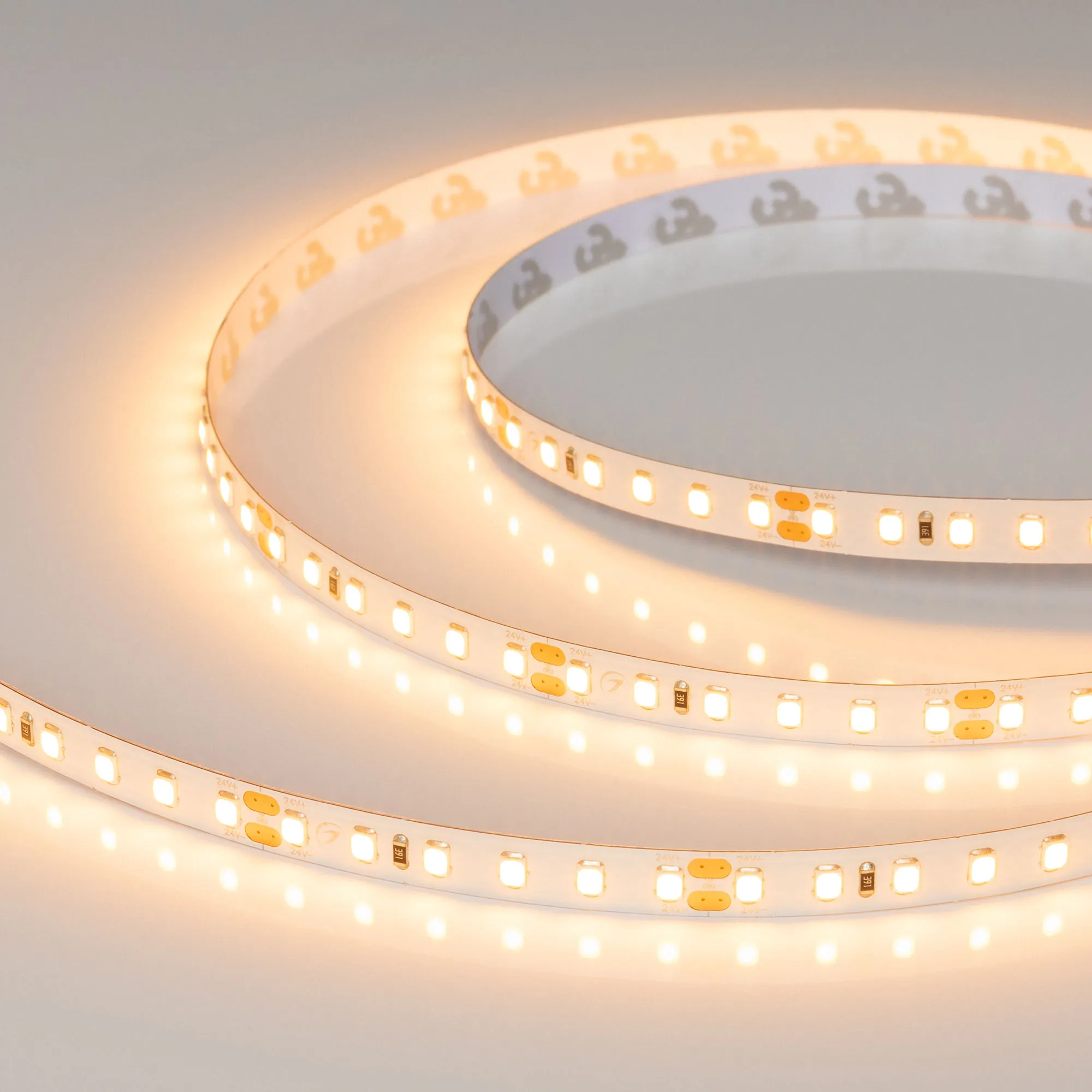 Лента UL-A120-8mm 24V Warm2400 (9.6 W/m, IP20, 5m) (Arlight, 7 лет) - изображение товара